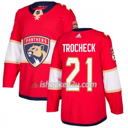 Mænd NHL Florida Panthers Trøje Vincent Trocheck 21 Adidas 2017-2018 Rød Authentic